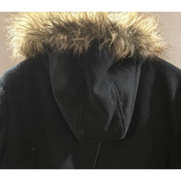 Torrid Jacket Women Size 0 Black Fleece Long Sleeve Faux Fur Hooded Button Front - Picture 7 of 8